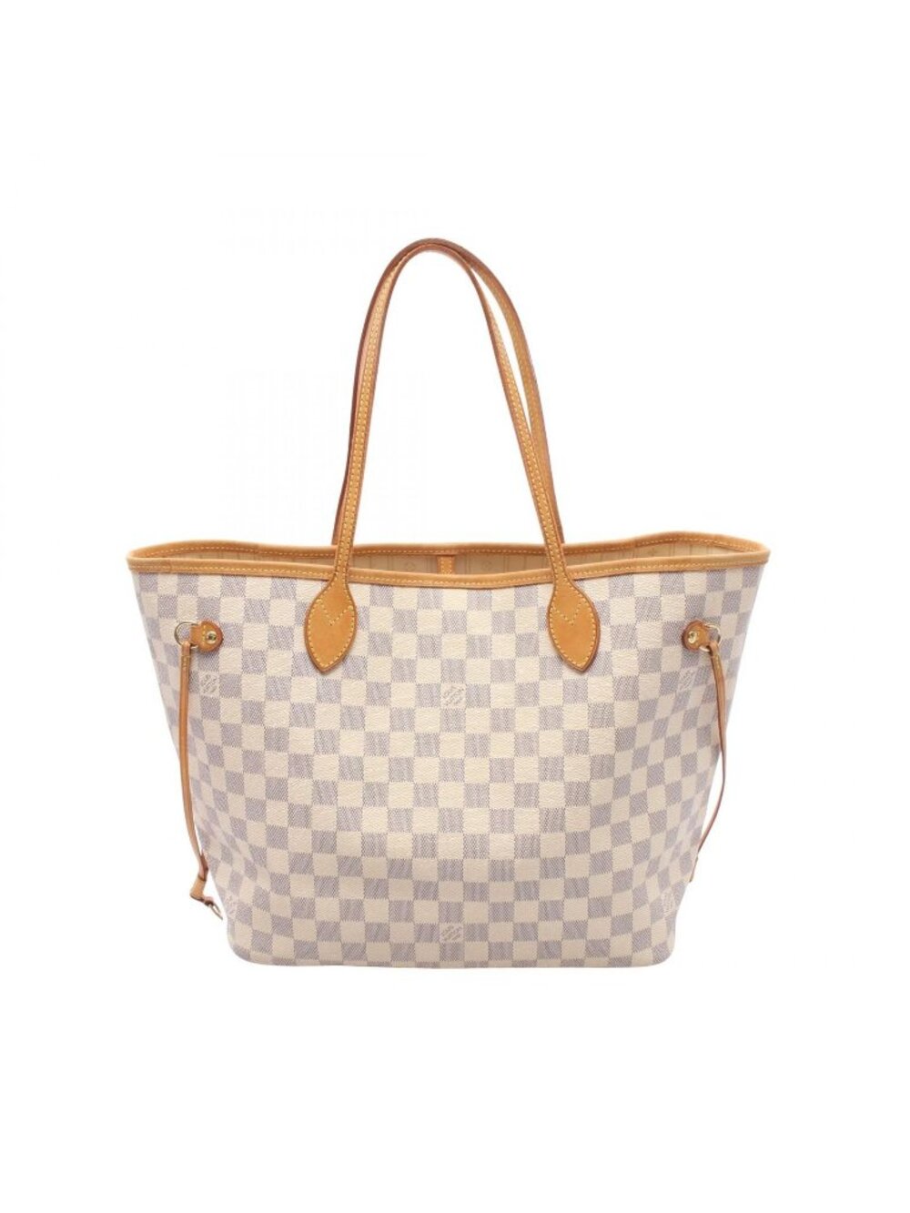 Louis Vuitton Tote Neverfull MM Damier Azur Canvas Leather